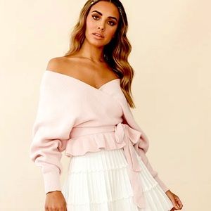 NWOT | Selfie Leslie | AMARA LONG SLEEVE KNIT TOP IN BLUSH